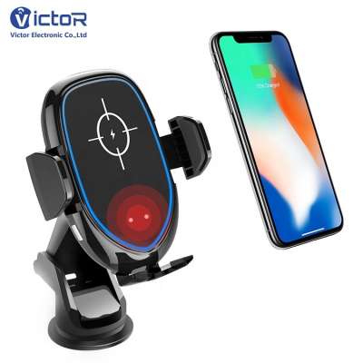 Suction Cup Rotated QI Standard Automatic Wireless Charger for Car